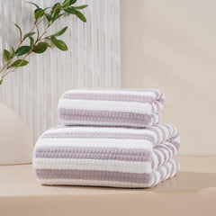 Homecloud Ultra Soft Bath & Face Towel 400 Gsm | 3x Softer Than Cotton Towels Highly Absorbent & Ultra Fast Dry Perfect For Home, Pool, Spa & Gym | Set Of 2 (Light Purple)