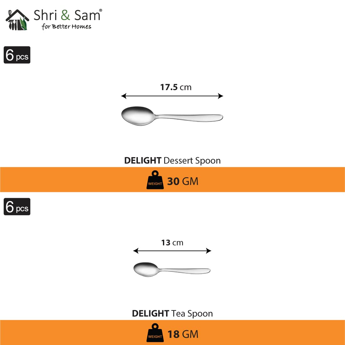 Stainless Steel Delight Dinner Set Of 30 Pieces, Silver | 6 Dinner Plates+ 6 Glasses+ 6 Bowls+ 6 Dessert Spoons+ 6 Tea Spoons