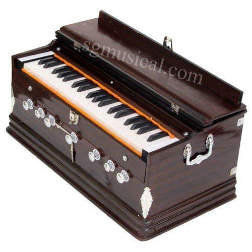 Harmonium - 7 Stopper, 39 Keys, 2 Reeds (Base-Male), Double Bellow | Two Side Carry Handles, Jaali Frame On Keys