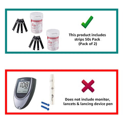 Dr. Morepen BG-03 Blood Glucose Test Strips 50s Pack (Pack of 2)