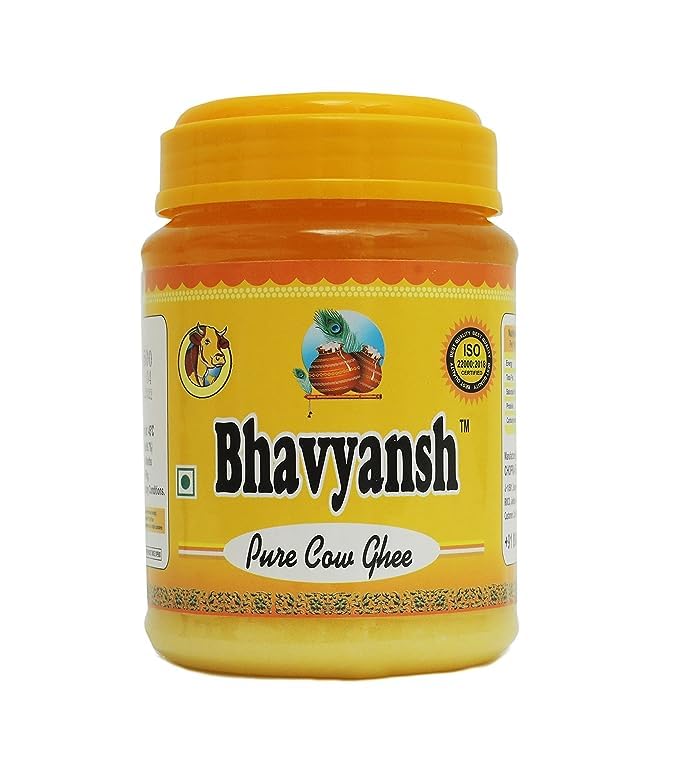 Premium Pure Cow Ghee By Bhavyansh | Healthy & Pure Cow Ghee Perect Use For Pooja | (1 Litr) 33.8 Ounce | Jar Pack