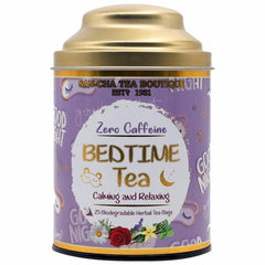 San-Cha Bedtime Herbal Tea - 25 Biodegradable Herbal Tea Bags | Calming & Relaxing Tea - Blend Of Real Vanilla, Lavender, Rose & Chamomile Flowers | Zero Caffeine