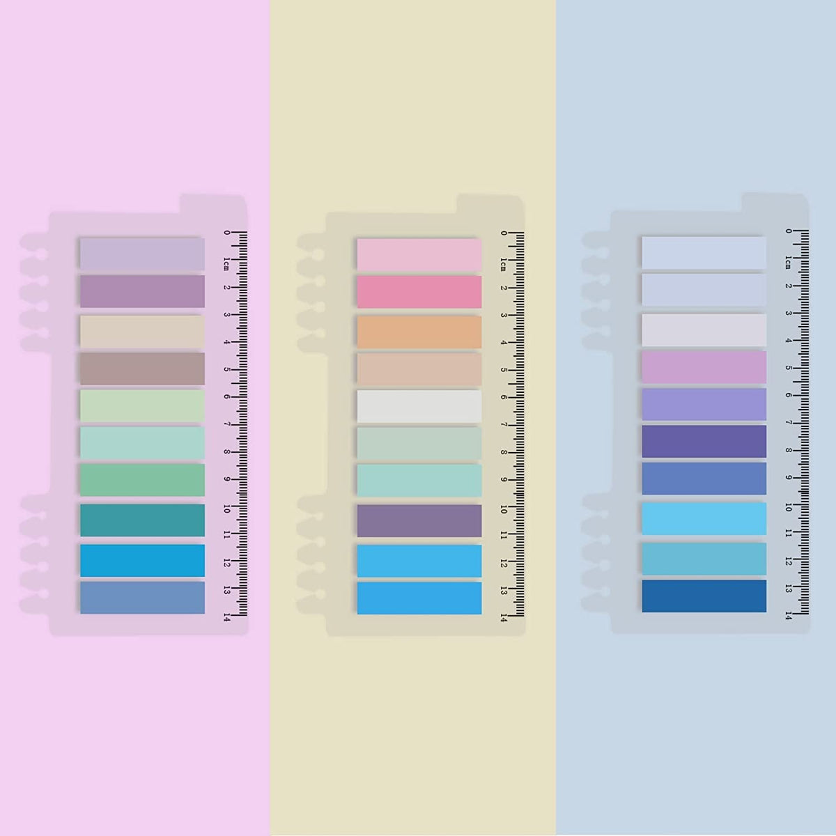 Transparent Sticky Notes Tabs, Index Sticky Tabs, 30 Colors Book Tabs, Multicolor - 3 Sheets