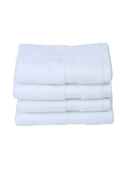 Bianca Ultra Soft Zero Twist 100% Cotton Towel Hand Towel 480 Gsm | Super Absorbent, Fluffy, Aerocore Organic Technology - For Men, Women, Gym, Kitchen (White)- Pack Of 4