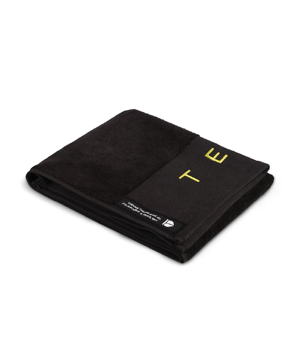 Tego Cotton Performance Sports Towel 100 Gsm - Gym, Work Out, Fitness Towel (Black)