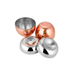 Nile Stainless Steel Hammered Canister Set Of 2 With Lid - Copper, 250ml Each | Dishwasher Safe