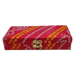 Jaipuri Bandhej Cash Gifting Shagun Box, Gaddi Box, Sweet, Dry Fruit Box Return Favours Set Of 3, Colour - Multicolour