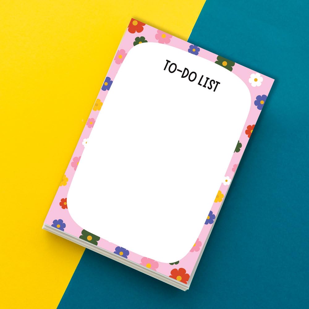 To Do List Notepad, Daily Writing Pads Trendy & Stylish Doodling Pads (Floral) 50 Sheets