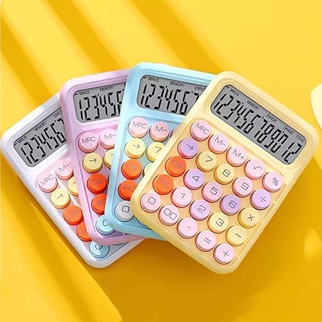 Bluetick Desktop Calculator - Big Buttons | 1 Year Warranty | Aesthetic Candy Color | Comfortable Touch | 12 Digits Display (Purple)