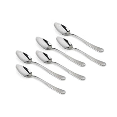 Stainless Steel Decoline Dinner Spoon Set Of 6, Chrome | Kitchen Cutlery - Serve Ware & Tableware, Dishwasher Safe