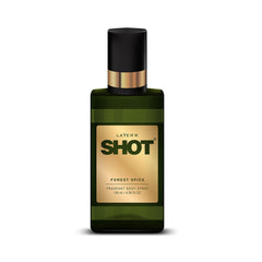 Layer'r Shot Forest Spice Fragrant Body Spray  130ml 4.39 Fl.oz. | Long Lasting  Fresh Fragrance For Men