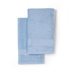 Feather & Spun Organic Cotton Lavender Fragrance Hand Towel 500 Gsm | Anti Microbial Fade Resistant Double Needle Stitch Hand Towel (Skywave Blue) - Pack Of 2