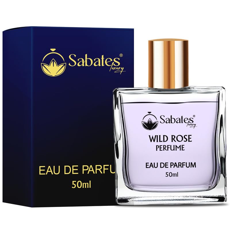 Sabates Wild Rose Luxury Eau De Parfum 50ml 1.6 Fl.oz. | Floral & Sweet Long Lasting Fragrance