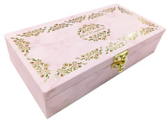 Designer Wodden Fancy Shagun Gift Boxes For Wedding, Shagun Cash Box Or Money Box With Mgi Printing For Wedding, Engagement, Holi, Diwali, Baby Showers, Colour - Rose Pink, Pack Of 3