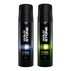 Wild Stone Intense Black & Woods No Gas Body Spray Deodorants 240ml 8.1 Fl.oz.| Best Gift For Husband | Pack Of 2