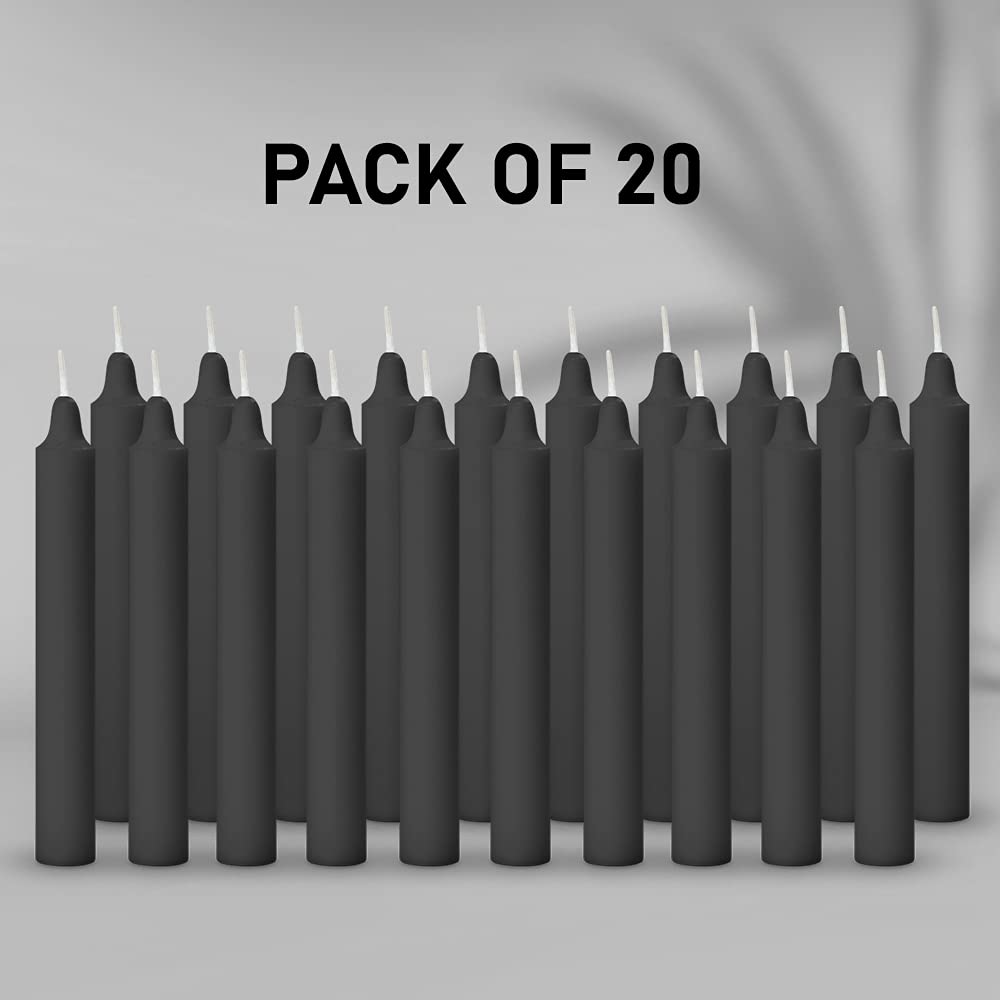 BLACK ESPECIALLY MEANT FOR HEALING, CHAKRAS, RITUAL STICK CANDLES SET OF 20