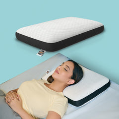 Orthopedic Memory Foam Pillow For Comfortable Sleep, White - 20 x 13 x 4 Inch | For Neck & Shoulder Pain Relief With Removable Zipper White Jacquard Cover | Back, Stomach Sleepers - Pack Of 2
