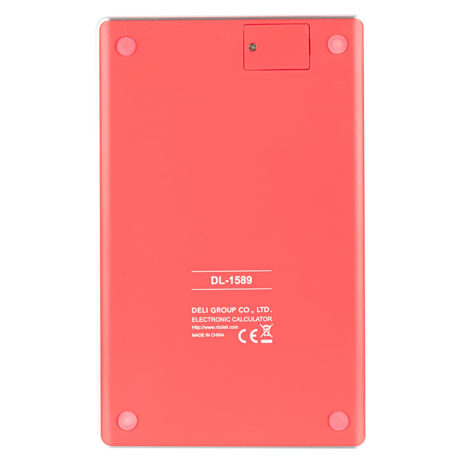 Deli 1589 Modern Calculator- Red | Solar Power And Battery Backup, Ensuring | Includes Essential Functions Like Memory Keys, Square Root, And Percentage