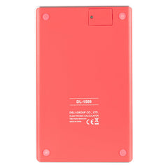 Deli 1589 Modern Calculator- Red | Solar Power And Battery Backup, Ensuring | Includes Essential Functions Like Memory Keys, Square Root, And Percentage