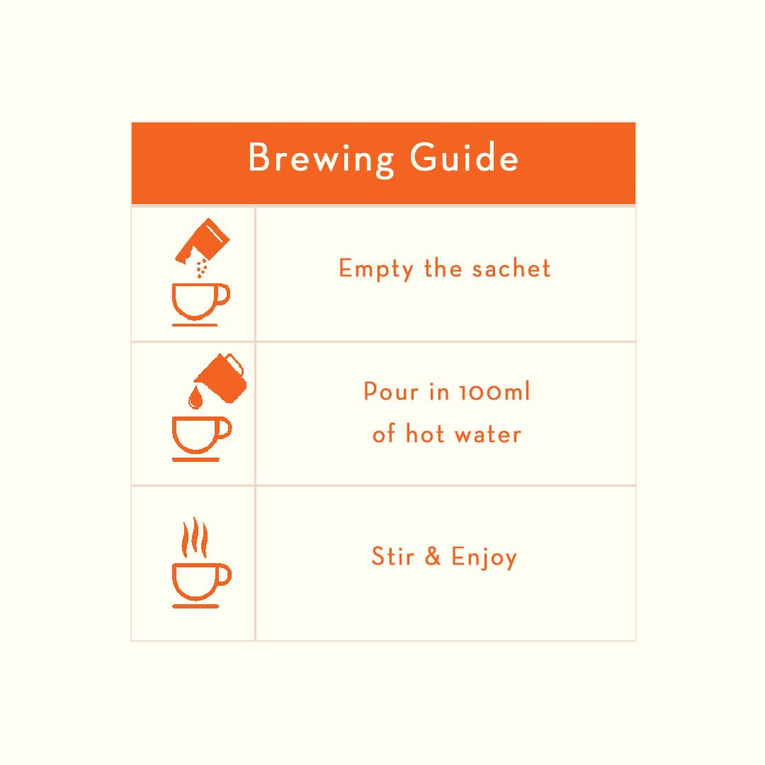 Calcutta Chai Co Instant Tea Premix Masala Chai - 15 Sachets, 210gm, 7.4 Ounce | Premixed With Milk Solids & Sugar - Just Add Hot Water | Added Natural Spices - High Caffeine