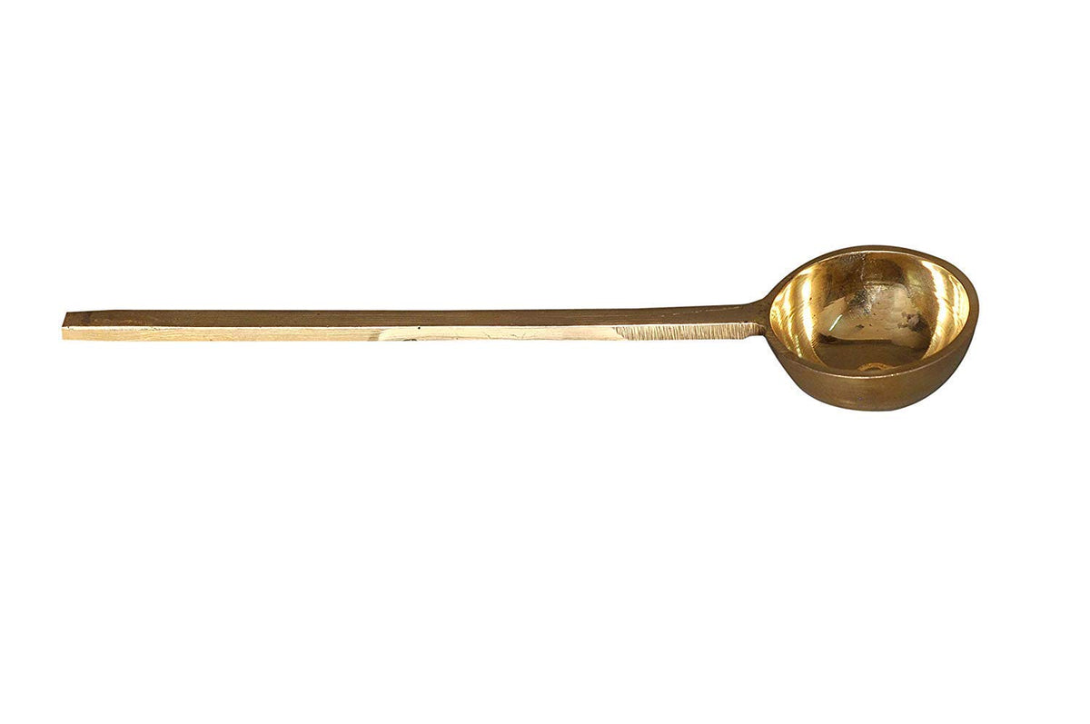 Golden Brass Ladle Or Karchi - Cooking And Serving Spoon | Heavy Guage Karchi, 12 Inch