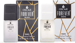 Oscar Forever Black With Forever White Long Lasting Perfume For Men & Women | Exclusive Combo Of Woody Aromatic & Aromatic Spicy Fragrance | 30ml 1 Fl.oz. Each X2