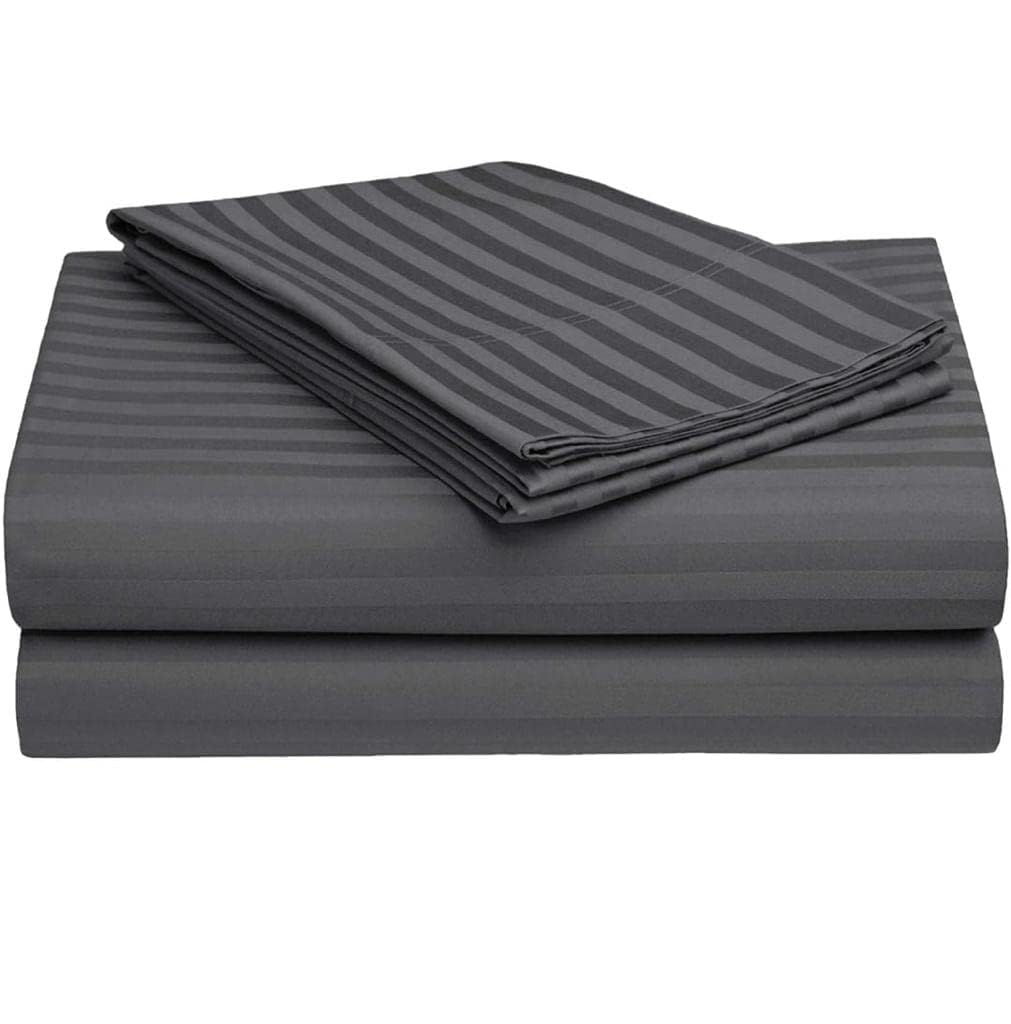 Super King Size Bedsheet For Double Bed With 2 Pillow Cover - 108 X 108 Inches, Dark Grey | Durable & Easy Care Fade-Resistant, Wrinkle-Free
