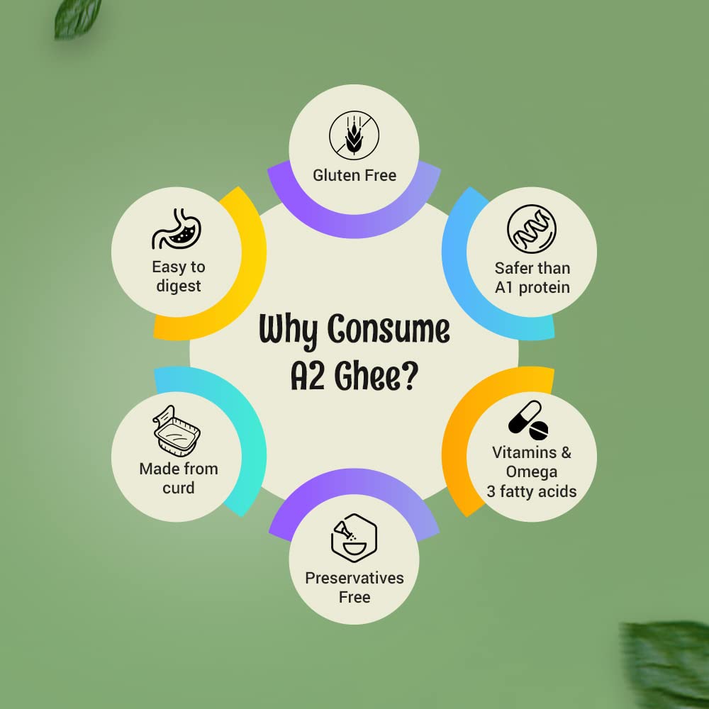 Natural Premium A2 Milk Cultured Cow Ghee By Khari Foods | Rich In Nutrients & Flavor Healthy Pure Cow Ghee For Eyeryday Use | (500ml) 16.9 Ounce | Jar Pack