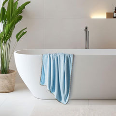 Spread Spain Microfiber Bath Towel 360 Gsm | Bath Towel For Men & Women Extra Soft Plush & High Absorbent | Set of 2 (Light Blue)