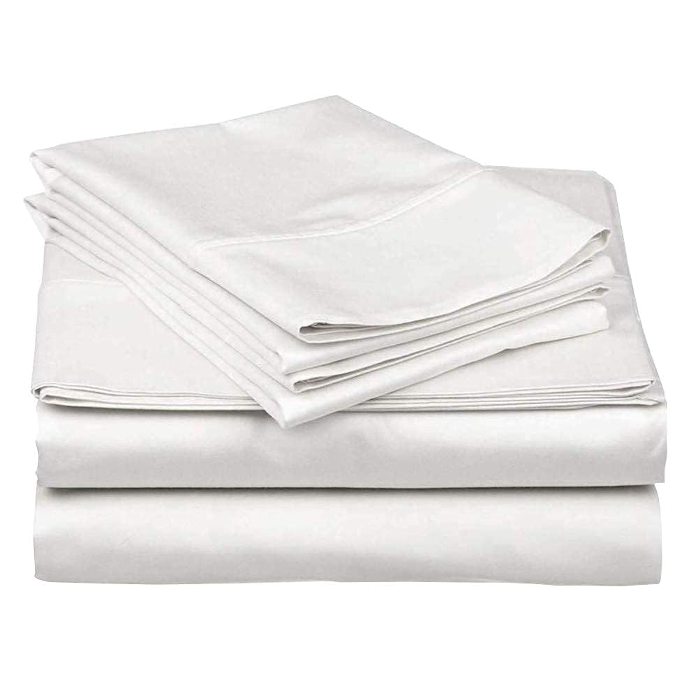 Bedsheet King Size With 2 Pillow Cover - 102 X 108 Inches, White | Ideal For Guest Houses, & Daily Home Use | 144 Thread Count