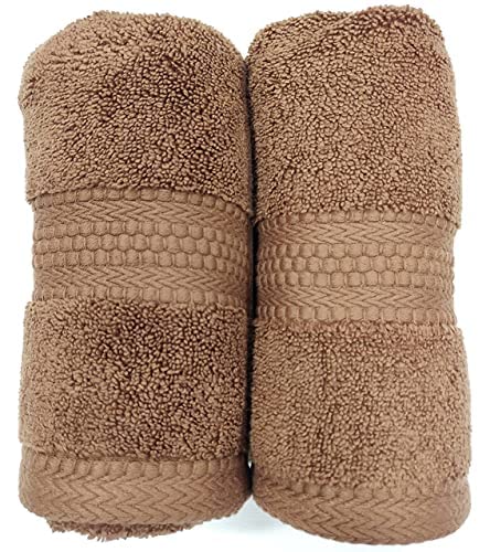 Bombay Dyeing Ultrx Zero Twist Plain Cotton Hand Towel 400 Gsm (Brown)- 2 Piece