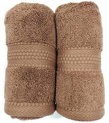 Bombay Dyeing Ultrx Zero Twist Plain Cotton Hand Towel 400 Gsm (Brown)- 2 Piece