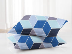 100% Microfiber Double Bedsheets With 2 King Size Pillow Covers | 86 X 90 Inches, Blue & Grey | Soft Bedsheets Safe & Comfortable For Every Season