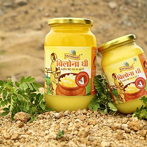 Pure Organic Bilona Ghee By Gavyamart | Rich In Healthy Fat Nutrients Desi Cow Ghee Perfect For Calcium | 2 Litre (1 Litr * 2) 67.6 Ounce | Jar Pack