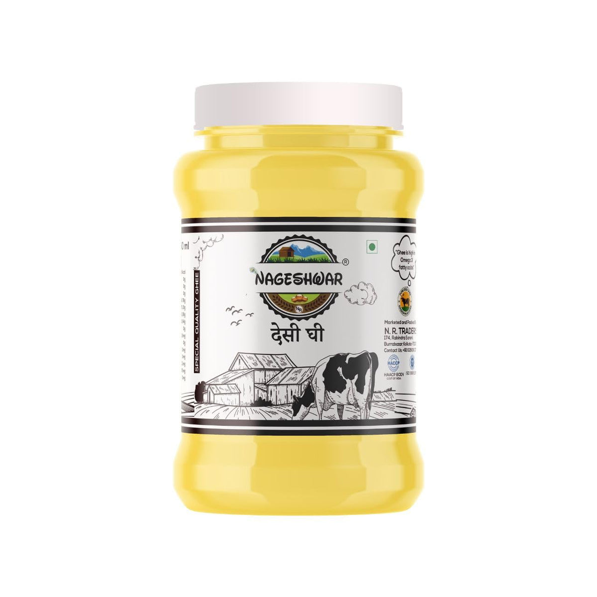Premium Desi Ghee By Nageshwar | Rich In Protein Fiber Healthy Desi Ghee Good For Body Strength | (1 Litr) 33.8 Ounce | Jar Pack