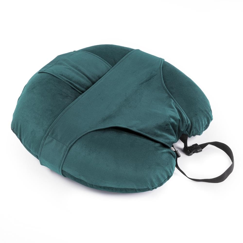 Pregnancy & Nursing Pillow Combo, U Shape Maternity Pillow - Peacock Green | For Pregnancy Sleeping, 5 In 1 Multipurpose Use, Nursing Pillow | For Breastfeeding With Cotton Removable Cover