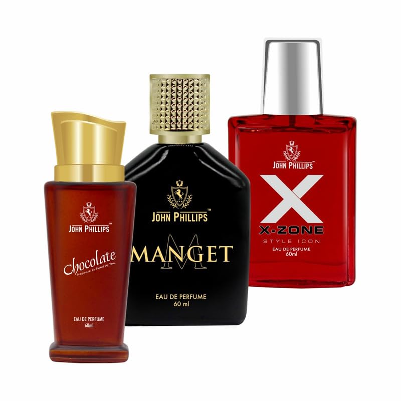 John Phillips Chocolate + Manget + Xx-zone Eau De Parfum 60ml 2 Fl.oz. Each Pack Of 2 For Men & Women