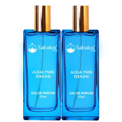 Sabates Aqua Man Eau De Parfum Each 20ml 0.6 Fl.oz. Combo Of 2 | Classic Elegance Fragrance | Best For Partywear