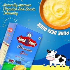 Organic Premium Cow Ghee By Anand Hi Anand | Rich In Nutrients & Vitamins A Healthy Desi Cow Ghee Good For Sweets | 2 Litre (1 Litr * 2) 67.6 Ounce | Box Pack