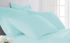 Premium Plain Single Bedsheet With 1 Pillow Cover - Size 60 X 90 Inches, Aqua | 300 Thread Count Microfiber For Single Bed
