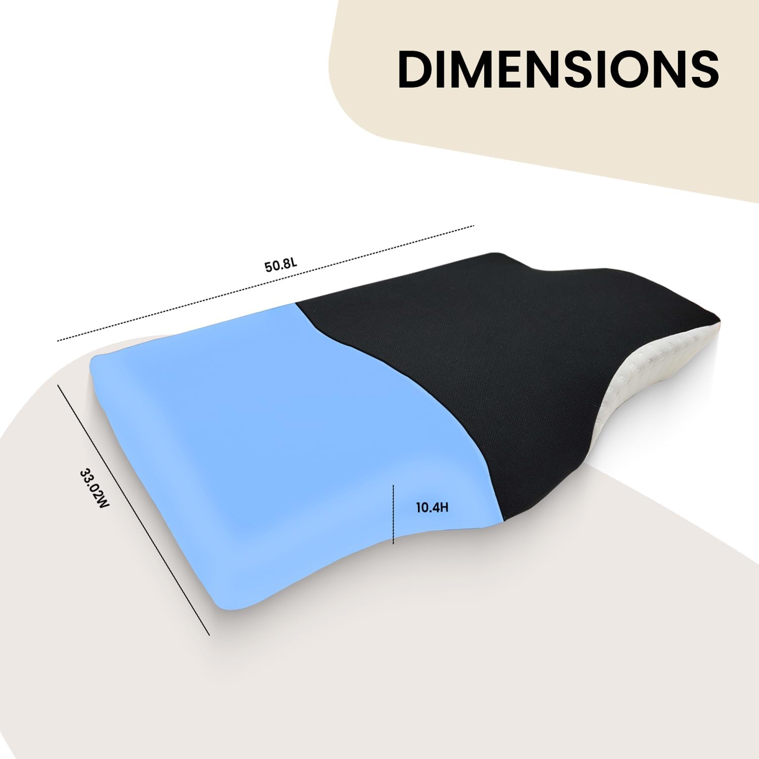 Cervical Pillow For Neck & Shoulder Pain Relief, Memory Foam Pillow For Sleeping | Black & Blue, Orthopedic Pillow For Spondylitis, Long Lasting, Perfect For All Sleeping Position