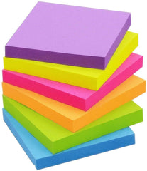 Super Sticky Note 3 X 3 Inches, Pack Of 5 Pads, Multicolor - 400pcs | Great Color Combination Pack