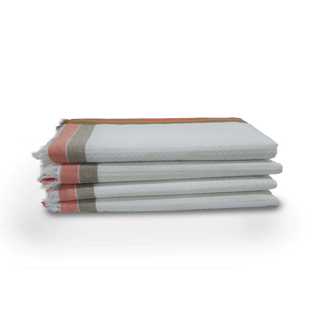 Athom Trendz Living Light Weight Cotton Premium Waffle Border Bath Towel | Pack Of 4