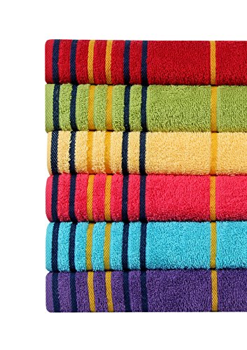 Akin Towel Multicolor Cotton Hand Towels 1200 Gsm (Set Of 6)