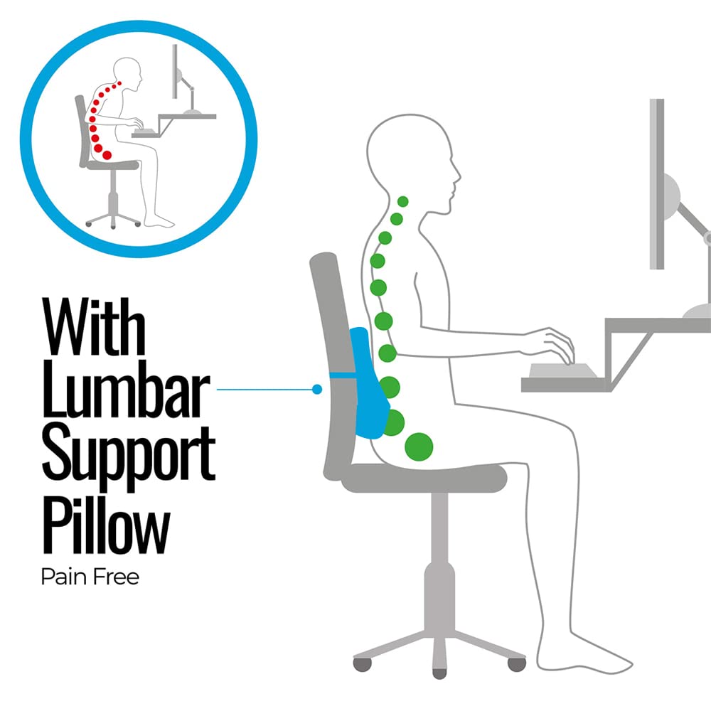 Memory Foam Pillow, Cushion For Car, Office, Chairs, Lumbar Support, Zig Beige | Removable Covering For Easy Washing, Reading Use | Back Support Pillow, Soft Pillow - Pack Of 1