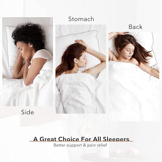 Microfiber Soft White Pillows For Sleeping White - 16x24 Inch | Standard Size, Rectangular Shape, Neck Support, Anti Allergic, Lightweight, Neck Plain, For Long-Lasting Use - Set Of 2