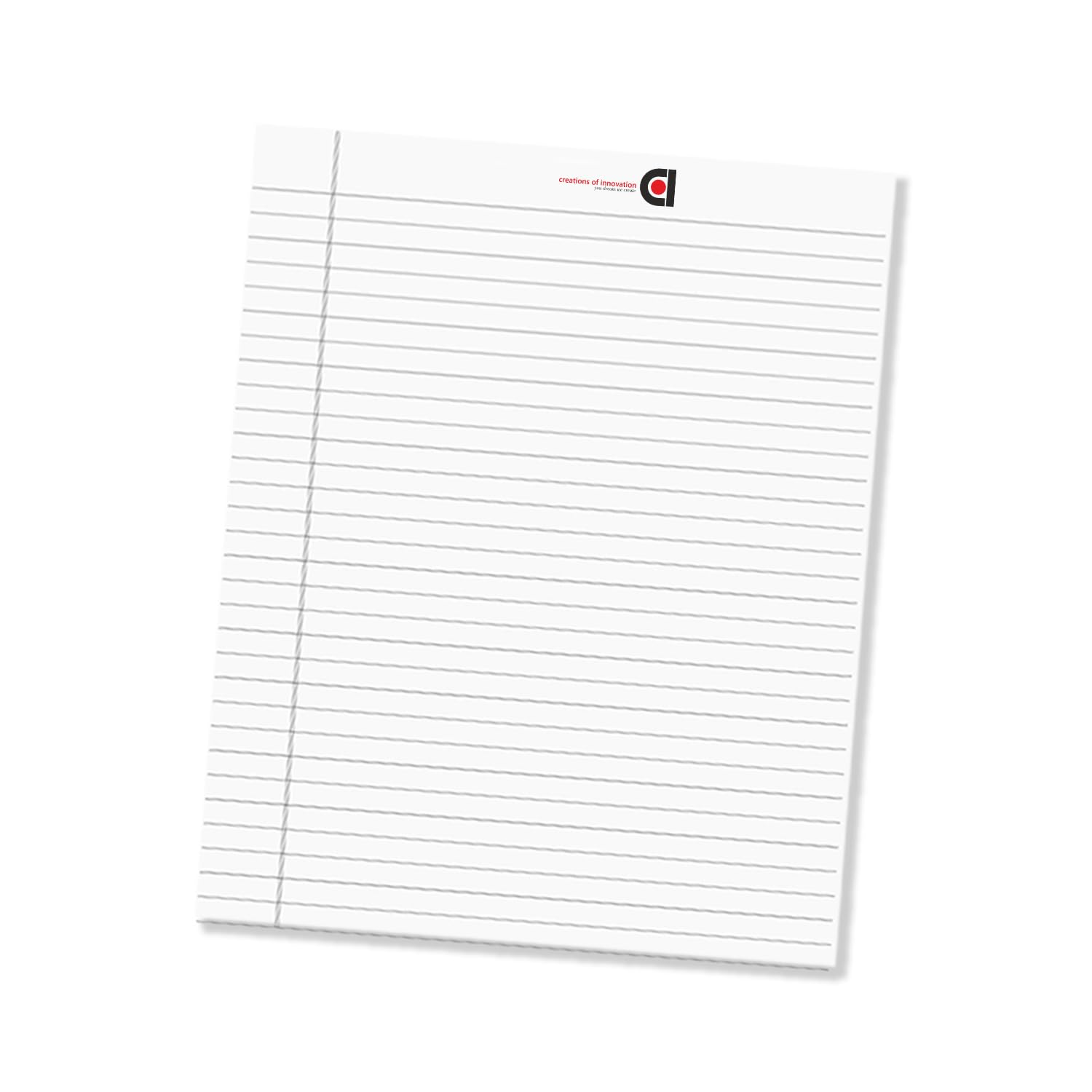 Wide Ruled 10.5x8.5 White & Green, Inch 50-Sheet Lined Writing Note Pad, For Everyday, Pack Of 12