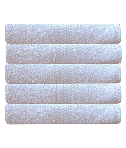 Akin Premium Cotton Bath Towels 2500 Gsm (Pack Of 5) - White