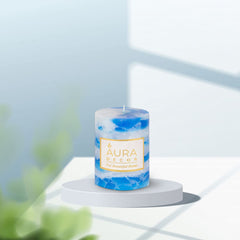 SEABREEZE CHUNK HIGHLY FRAGRANCE PILLAR CANDLE 4INCH | BEST FOR CANDLIGHT DINNER