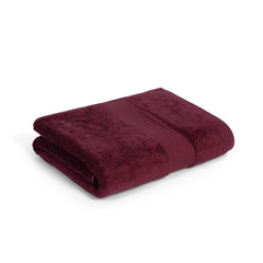 Feather & Spun Organic Cotton Bath Towel 650 Gsm | Lavender Fragrance Gots Certified Anti Microbial Fade Resistant Double Needle Stitch Towel (Cranberry Crush)